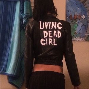 Original Hand painted rob zombie leather jacket